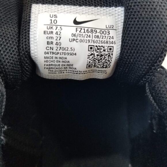 Nike Air Zoom Running Shoes Womens Size 10 Black White Sneakers FZ1689-003 - Picture 3 of 11